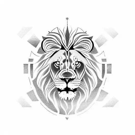 Lion With 3 Roman Numeral Dates Around