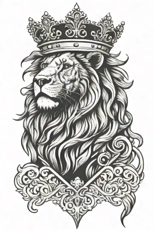 King Crowned Lion Wearing