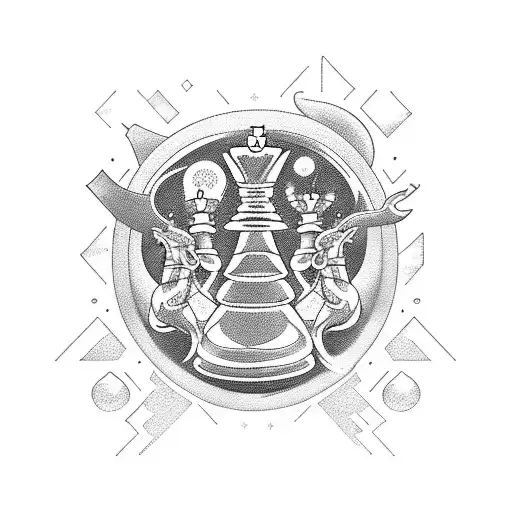 Chess Pieces In A Cosmic Battle On The Moon