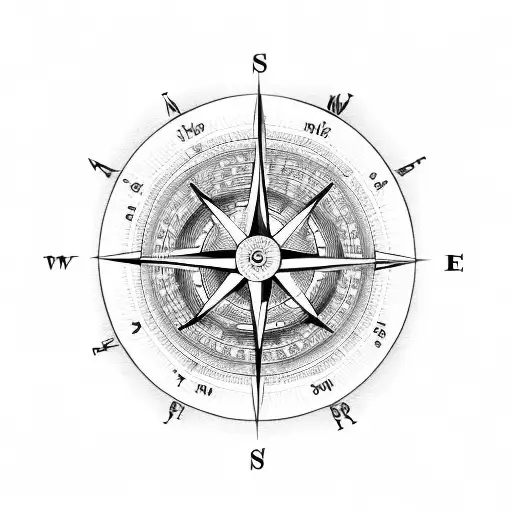 Music Notes And A Compass