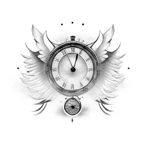 Male Angel With Clock