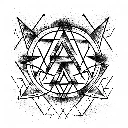 Background Trees Spruce With The Sign Valknut