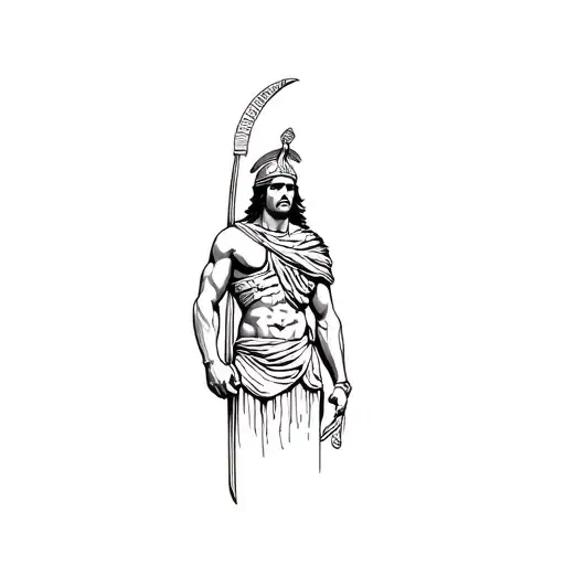 A Tattoo Of A Greek Warrior