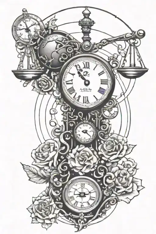 Libra Clock Heart Brain And Mechanical