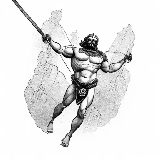 Greek Titan Atlas Holding Up The Skies