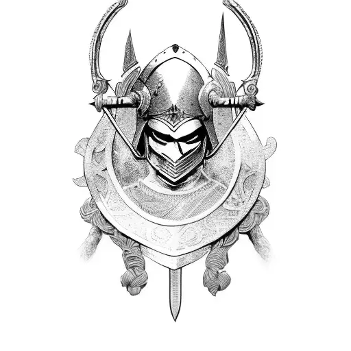 A Powerful Medieval Warrior Wearing Intricate Armor Of God