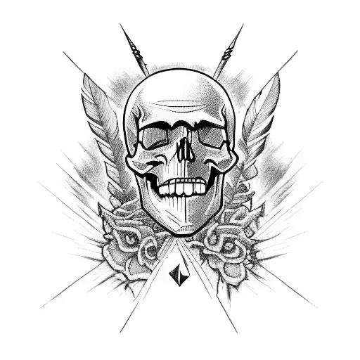 Skull Downhill Mtb Ride Or Die Arrows Feathers