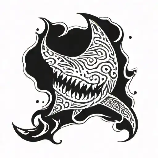 Shark With Flames On Tails Simple