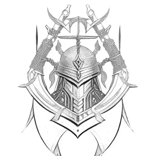 A Powerful Medieval Warrior Wearing Intricate Armor