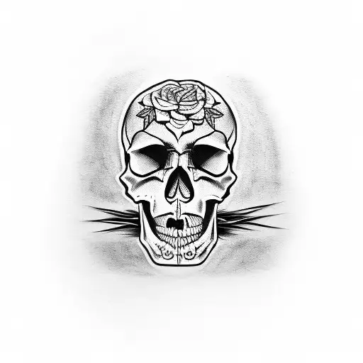 Skull With Barbed Wire