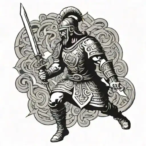 Ancient Hebrew Warrior Battling