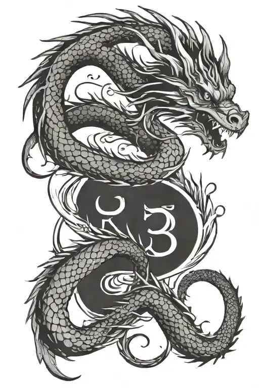 Dragon With Roman Numerals