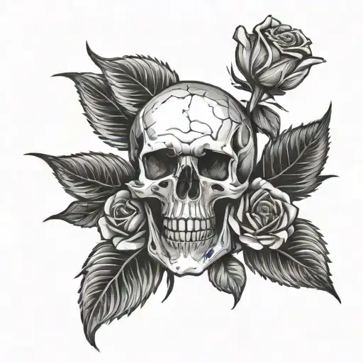 Skull And Rose Easy Line