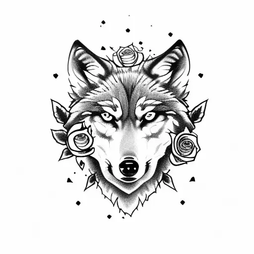 Wolf With Roses And Something Special