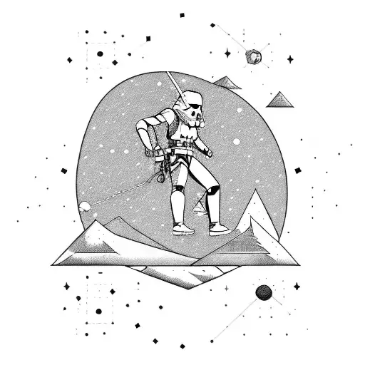 A Star Wars-inspired Climbing Gear Set Against A Galactic Backdrop