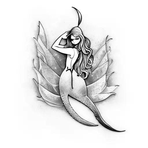 Person Swimming Up Transforming Into Mermaid