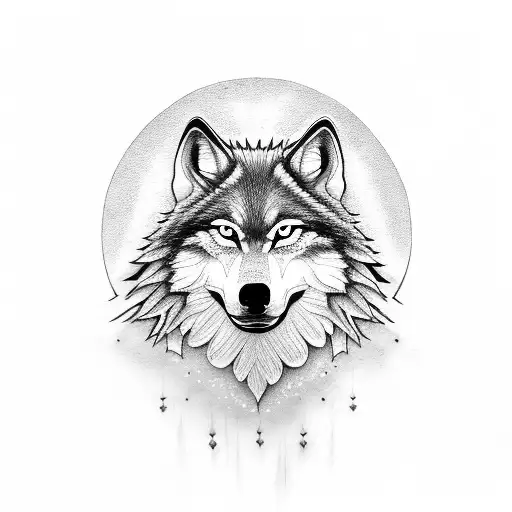 A Howling Wolf Surrounded By Musical Notes