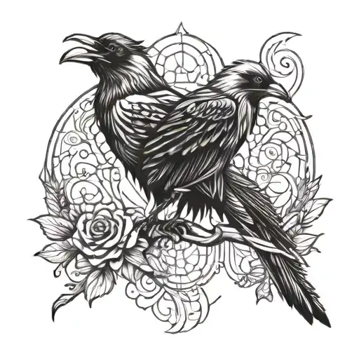 Dark Crow And Dark Fox For Full Leg Piece