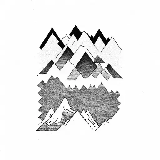 A Majestic Mountain Range With A Hidden Yoga Pose Incorporated Into The Landscape