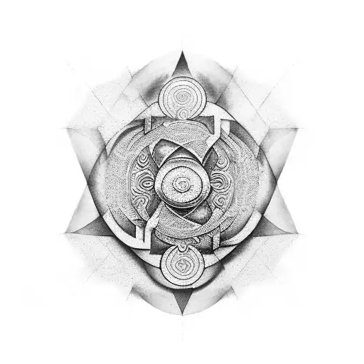 A Yin And Yang Symbol With A Twist Of Video Game Elements