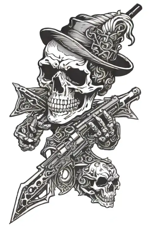 Skull And Animal With Weapon