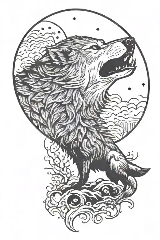 Wolf Howling At The Moon