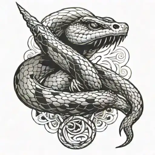 Snake Wrapped Around Dagger