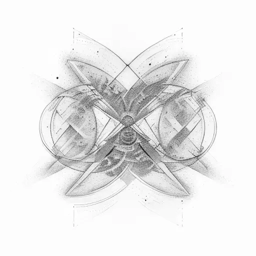 An Abstract Representation Of A Binary System Merging And Creating Gravitational Waves