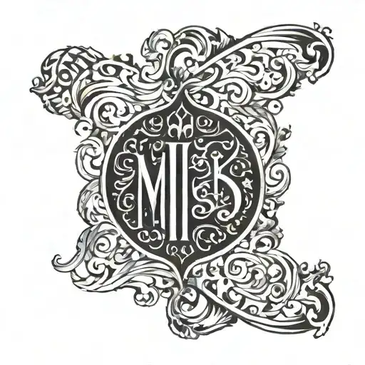 Last Name Mollenkopf Written In Red With Shading In Black