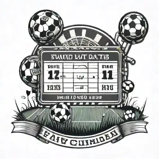 A Soccer Field With A Scoreboard Showing Important Family Dates Instead Of Scores