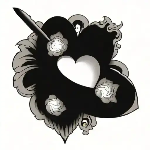 Black And Gray Heart Shape