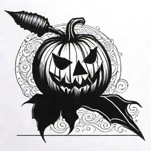 Pumpkin With A Pen Stabbed