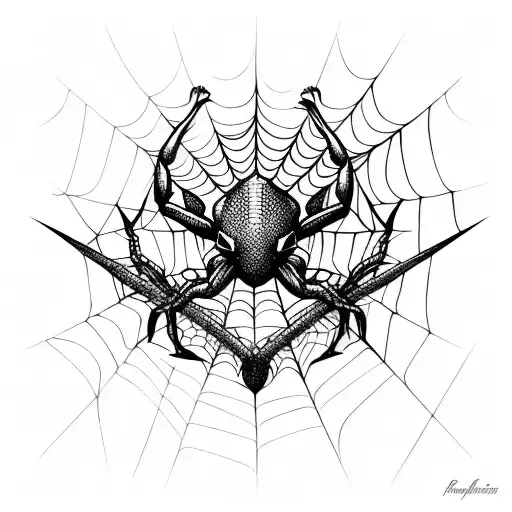 A Arm Band Consisting Of Illuminati With Webs Of Spider & Bats