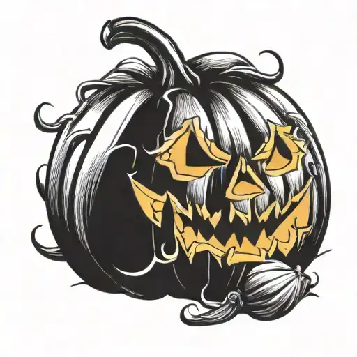 Pumpkin Stabed With A Pen