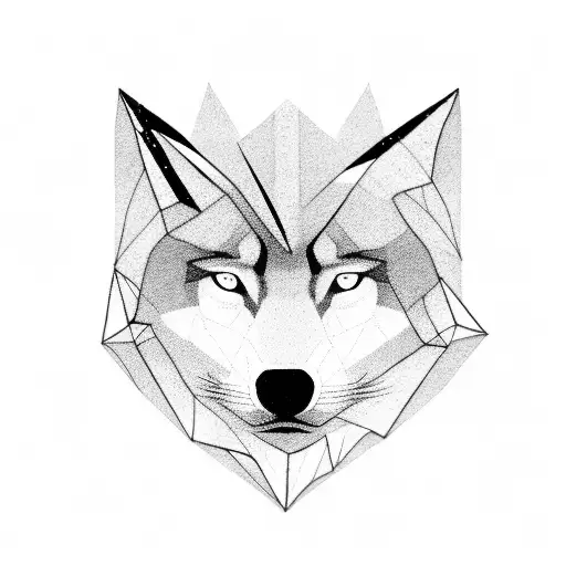 Stock Market Graph With A Wolf Silhouette