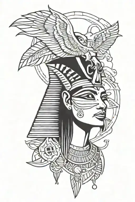 Egyptian Theme Sleeve Tattoo Design Inspired