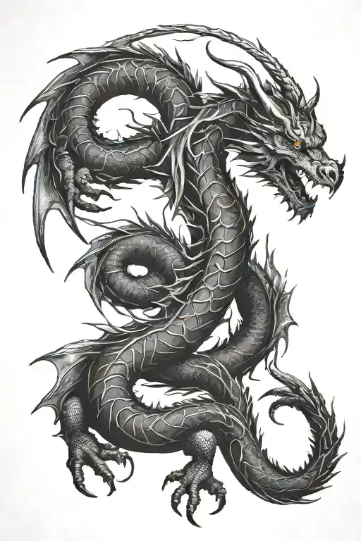 Dragon With Roman Numerals