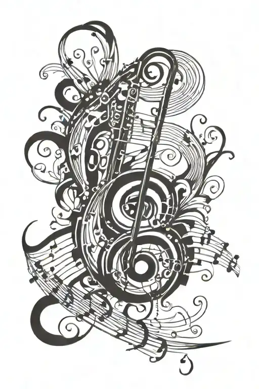 Jazz Music Note Intertwined