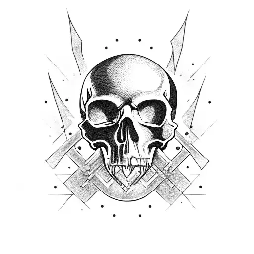 A Skull With An Electric Guitar As Its Jawbone