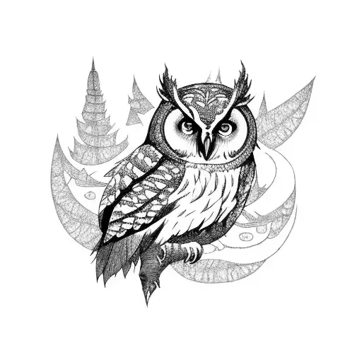 Enchanting Forest With An Owl Perched On A Motorcycle