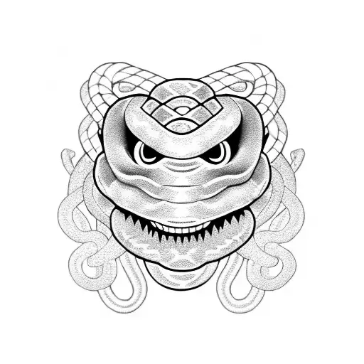 Snake With Eyes And Mouth Sewn Shut