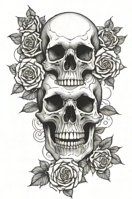 Skull And Roses Gothic