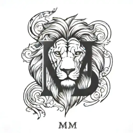 Letters M M With A Lion Face