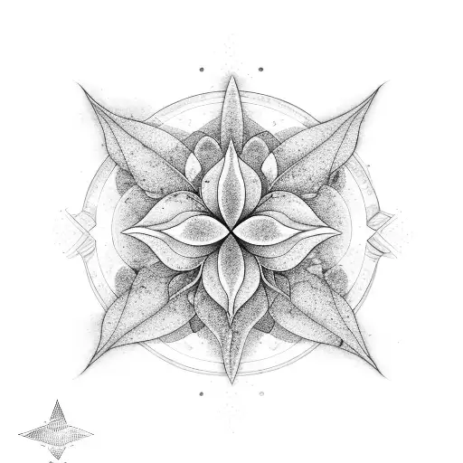 Magnolia With Sky Design Cut In Half Mirrored With A Galaxy