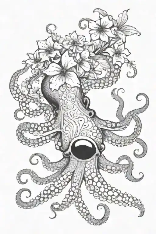 Octopus With Flowers