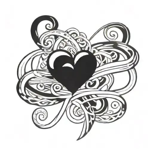A Infinite Symbol Intertwined With A Love Heart