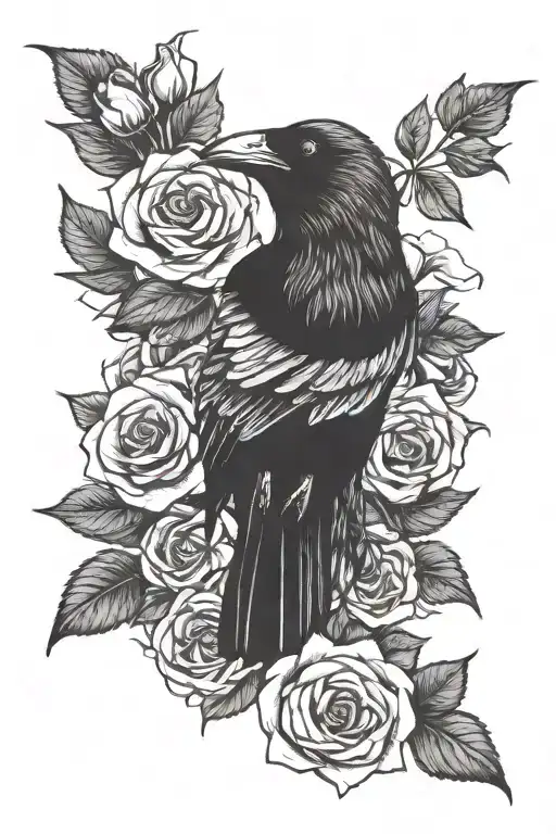 Crow And Roses