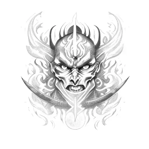 A Demon Slayer Wielding A Sword Against A Backdrop Of Swirling Flames