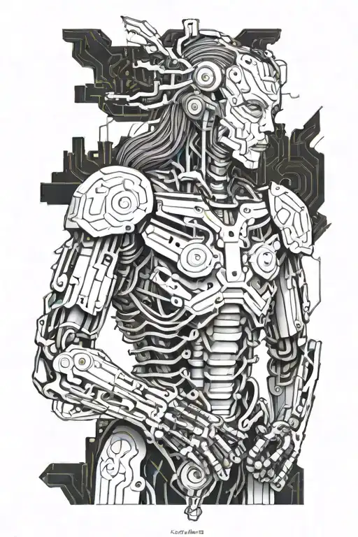 A Robotic Jesus With Intricate Circuitry And Micro Controllers Integrated Into The Design