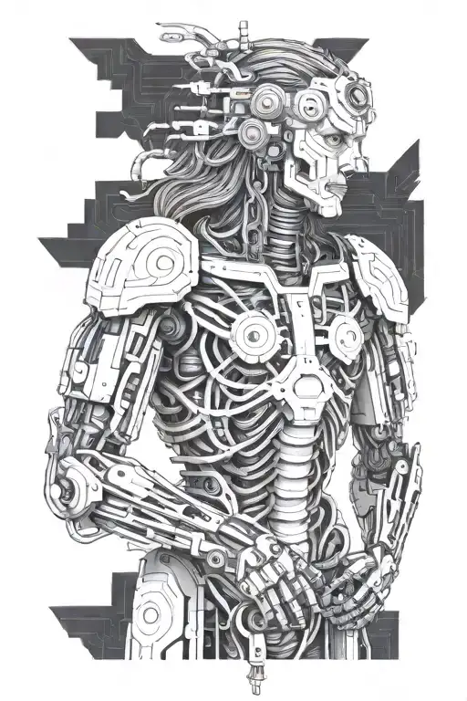 A Robotic Jesus With Intricate Circuitry And Micro Controllers Integrated Into The Design